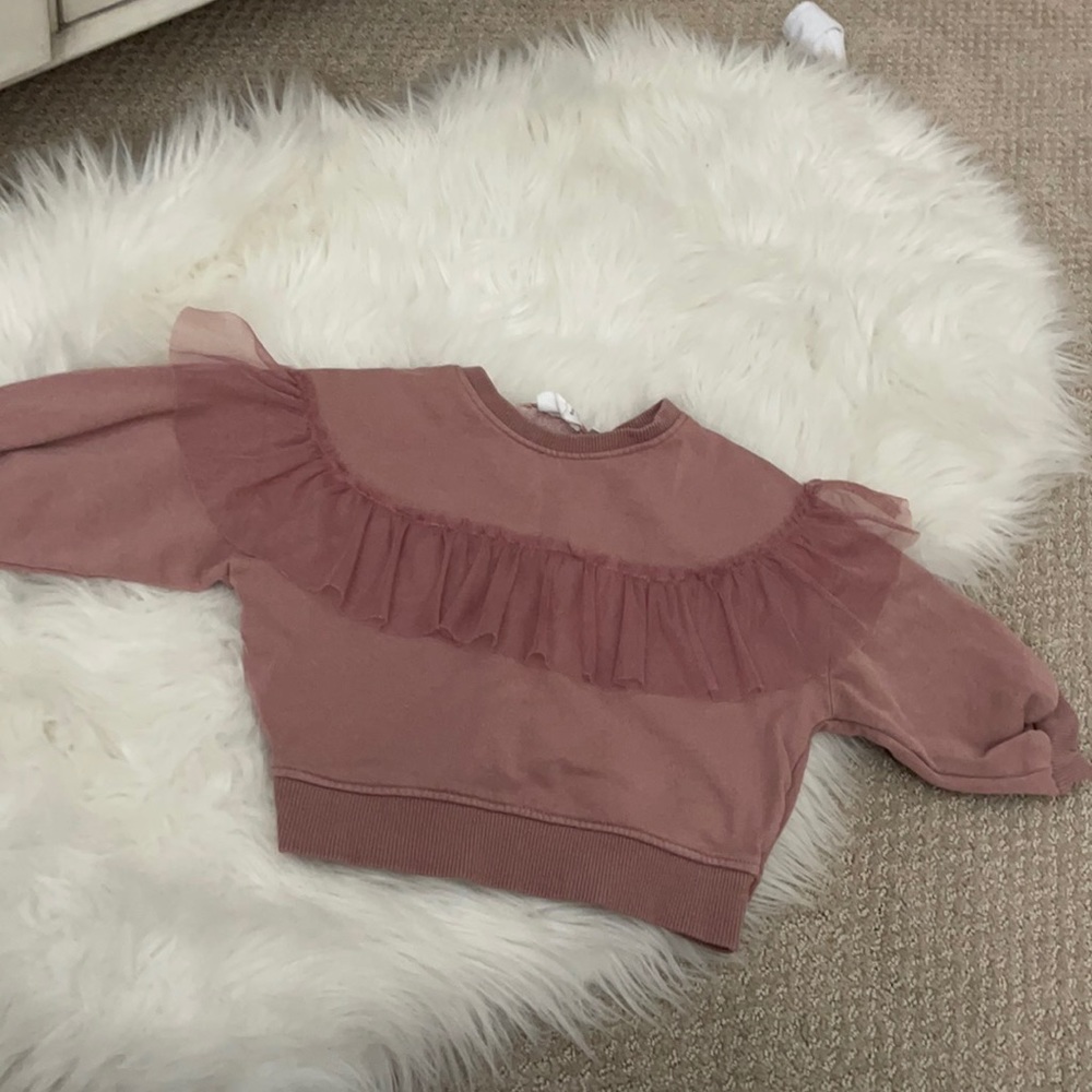 Zara toddler girl tulle ruffle sweater